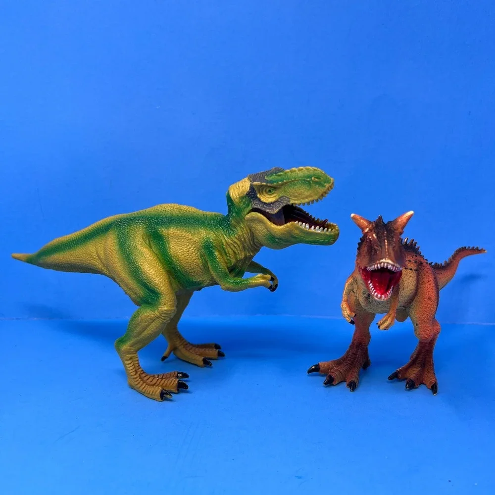 Unbranded Dinosaur Toy Figure Set 8 to 10 Inch Green Orange T Rex Carnotaurus‎